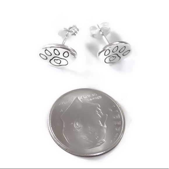 925 sterling silver pet lover stud/post earrings - Picture 4 of 9